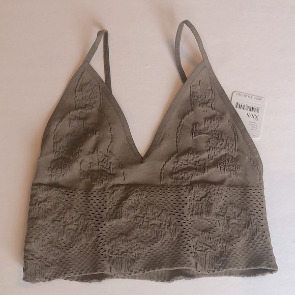 Free People Other - NWT Free People Seamless Bra With Embroidery In Sand Size XS/S